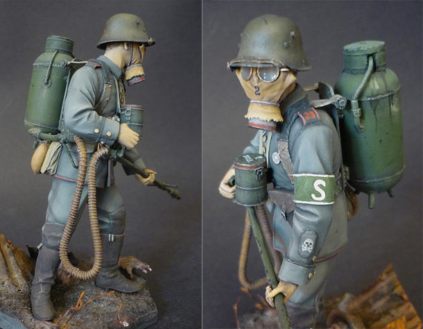 Figures: Flamethrower operator, 23rd reserve div., 1916 Figures: Flamethrower operator, 23rd reserve div., 1916