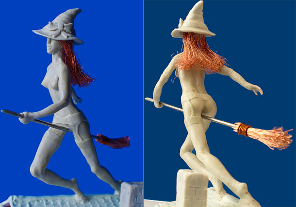 Sculpture: Witch on the broom Sculpture: Witch on the broom