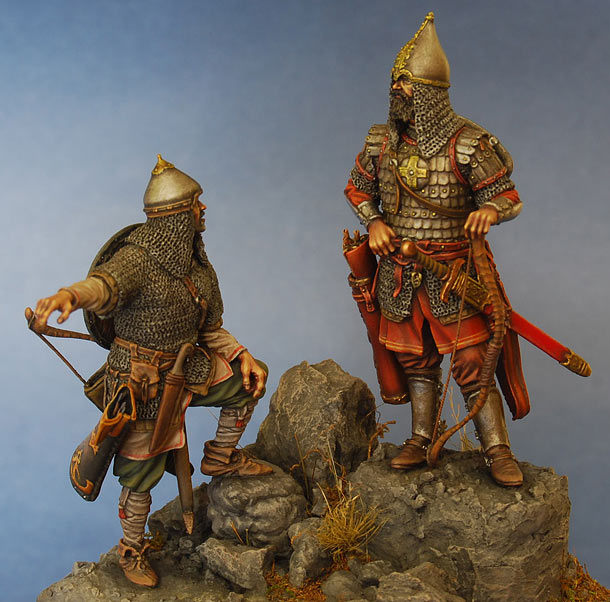 Figures: Russian warriors, mid 14th cent. Figures: Russian warriors, mid 14th cent.
