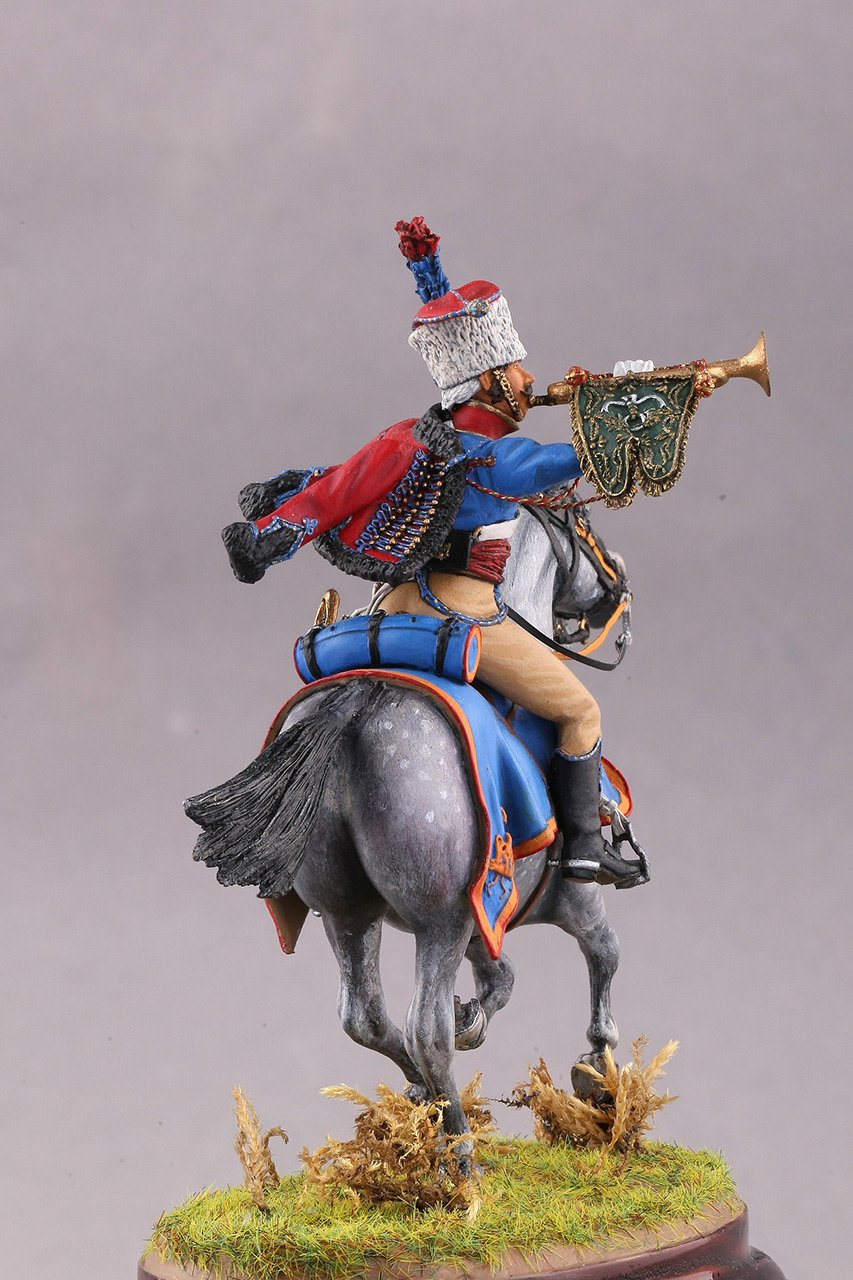 Figurine Metal Modeles - Porte Aigle Chasseurs à Cheval - 54mm - Kit à Peindre