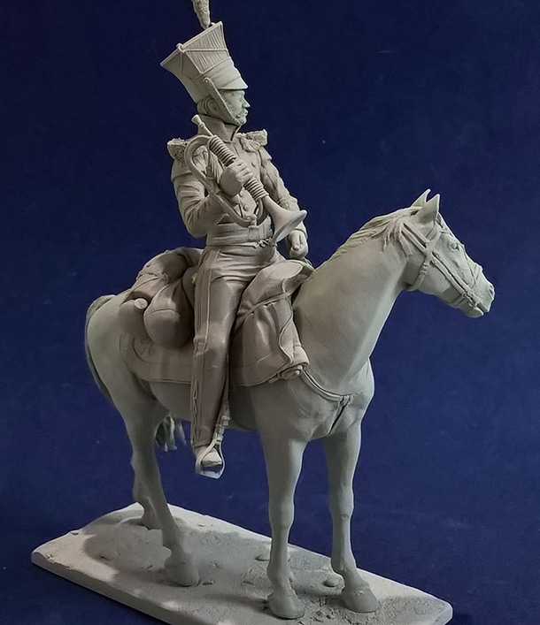 Sculpture: Bugler, army lancers regt, Russia, 1809-14 Sculpture: Bugler, army lancers regt, Russia, 1809-14
