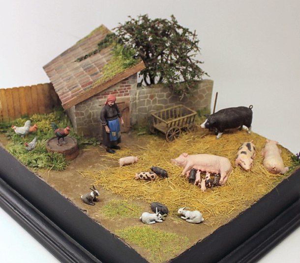 Dioramas and Vignettes: Summer day in countryside Dioramas and Vignettes: Summer day in countryside