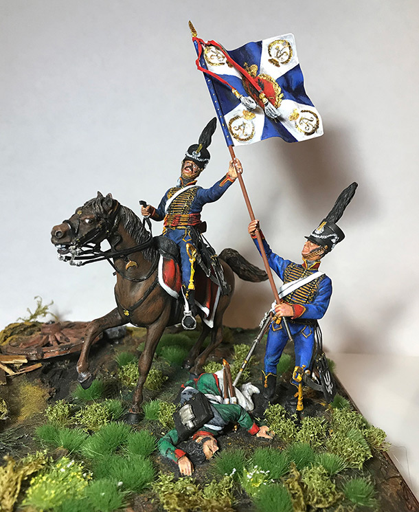 Dioramas and Vignettes: Captured flag. 10 Polish hussars, Russia 1812 Dioramas and Vignettes: Captured flag. 10 Polish hussars, Russia 1812